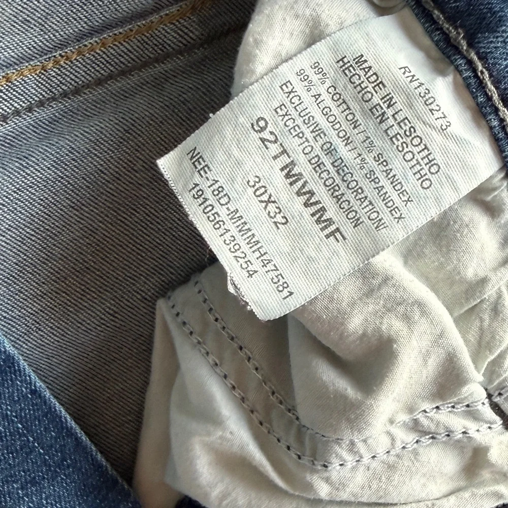 Wrangler Slim Straight Flex 30x32 5 Pocket Zip Button Denim Jean